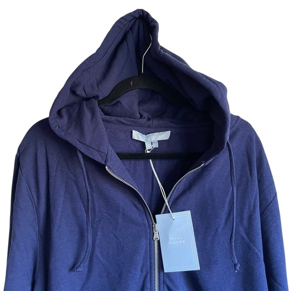 Hill House Teddy Hoodie Sweatshirt Zip-Up Soft Cotton Blend Jacket Navy NWT - Picture 4 of 9